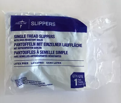 Medline Single Tread Blue Slippers Socks Skid Resistant Latex Free One Size  • $8.99