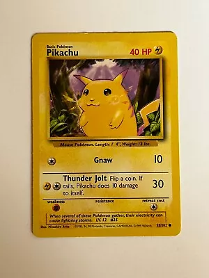 Pikachu Promo Base Set #58/102 1998 WOTC Ghost Stamp Pokemon Card Excellent+! • $15