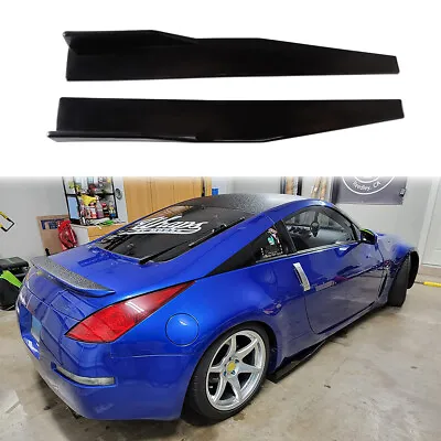 74.5cm Side Skirt Rocker Panels Splitter Lip Glossy Black For Nissan 350Z 370Z • $37.11