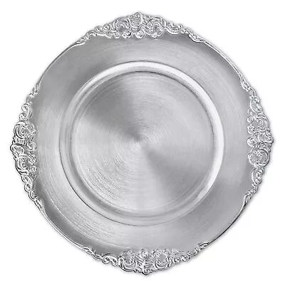 Silver Charger Plates - Antique Plate Chargers For Dinner Plates - Set Of 6 D... • $42.21