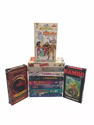 Lot Of 11 Cult Animated VHS Video Tapes -  Mortal Kombat Voltron Rambo + More! • $52.98