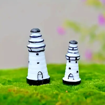 Lovely Detailed Pair Of Resin Mini Lighthouse Figures / Models • £3.99