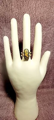 Vintage 1960's Damascene Dragon Lizard Adjustable Ring • $12.99