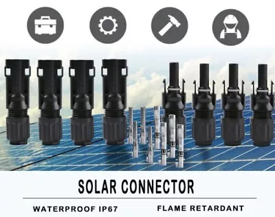 4Pair MC4 Connectors 30A For PV Caravan Solar Panel Male Female Cable Waterproof • $5.89