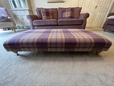 £75 • Buy Next Ashford Extra Large Footstool Cosy Boucle Damson Check RRP £450