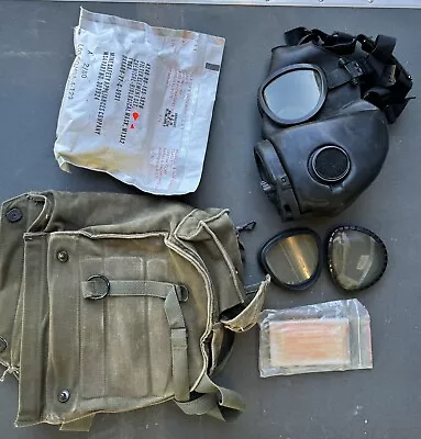 US Military M17 A2 Gas Mask CBRN Respirator Medium With Carrier & Extra Filters • $100