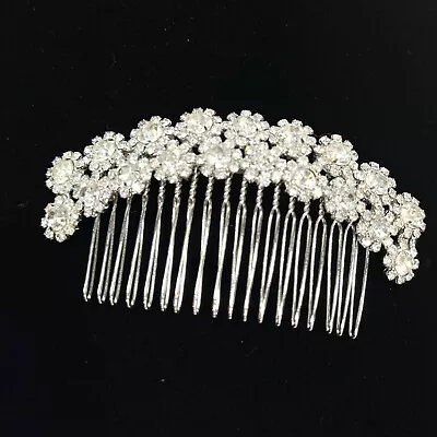 BRIDAL Crystal Wedding Hair Comb Rhinestone Hair Accessories Comb Clip Glitz Vtg • $8.96