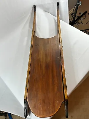 Antique Wood Sled - Wrought Iron Runner - 1800s - Childs Sled Primitive • $475