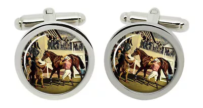 Horse Racing Winner At Epsom Cufflinks In Chrome Box • £19.99