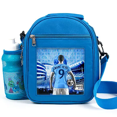 Personalised Manchester Lunch Bag Boys School Snack Childrens Football AF82 • £14.95