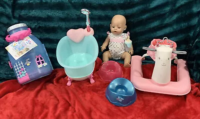 £29.94 • Buy Zapf Creation Baby Born Doll +Surprise House, Bath, Walker, 2 Potty’s X3 Dolls