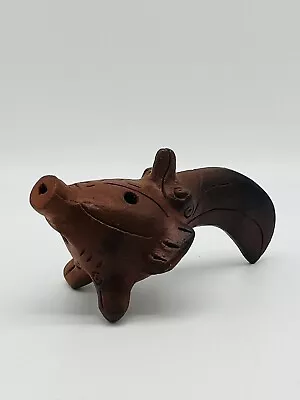 VTG Folk Art Ocarina Whistle Pottery Multi-Animal Pig/ Toucan/Rhino/Bird/Bull • $54