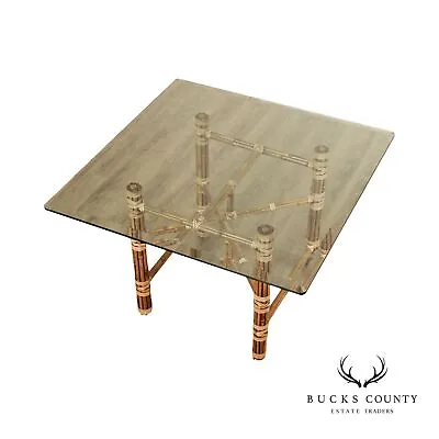 McGuire Bamboo And Glass Top Dining Table • $1695