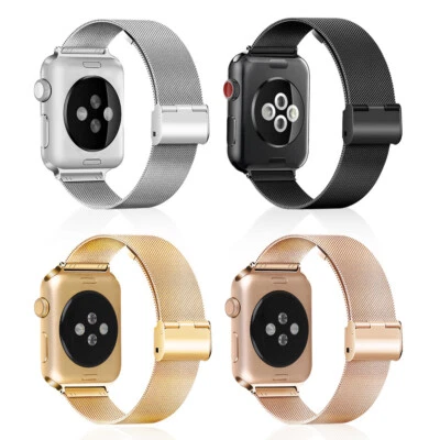$10.99 • Buy For Apple Watch Band Series 6 5 4 321 SE Magnetic Stainless Steel Milanese Strap