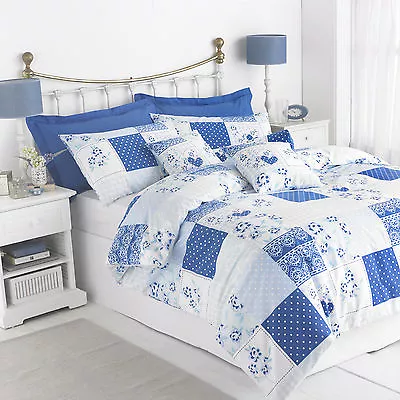 £12.35 • Buy Duvet Cover Set Patchwork Style By Great Knot Printed Floral Easy Care Bed Linen