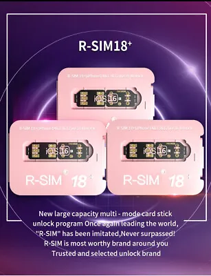 R-SIM 18+ Nano Unlock RSIM Card Fit For IPhone 14 Plus 13 12 Pro Max 11 X IOS 16 • £13.19