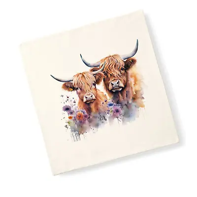 Highland Cow Cushion - Printed 43 X 43 Cm • £12.99