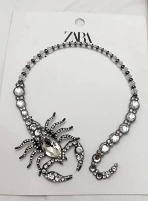 NEW AUTH NWT ZARA Crystal Rhinestone Scorpion Collar Necklace • $42.99