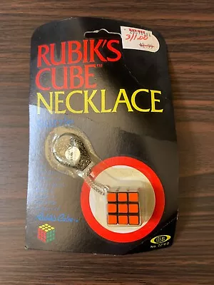 Vintage 1982 Ideal Rubik's Cube Necklace NIP Sealed 80s Puzzle Game • $24.99