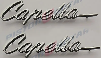 CAPELLA 2 Badges (pair) Chrome New For MAZDA Rotary Coupe 10A 13B 12A RX2 RX3 • $119.95