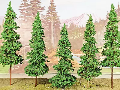 5 Pcs 5  FRESH GREEN PINES Top Quality & Realistic For HO O Scale 15mm 28mm 32mm • $19.90