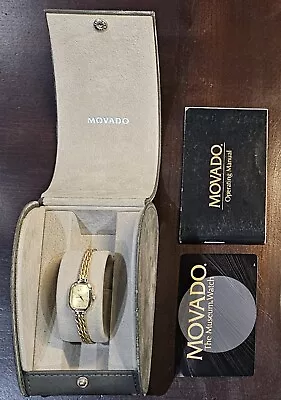 Solid 14k Yellow Gold Vintage Woman's Movado Quartz Watch • $700