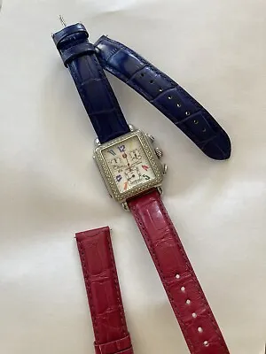 Michele Deco Mother Of Pearl Diamond Watch FUN /W 3FREE Straps • $555
