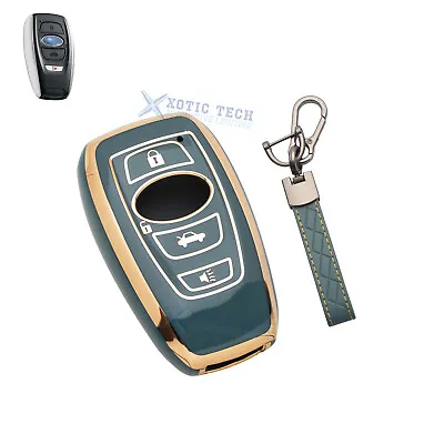 Gray TPU Full Cover Key Fob Shell W/Keychain For Subaru WRX Forester STI Outback • $13.97