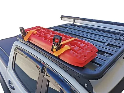 $49.95 • Buy Recovery Track Ratchet Straps And Brackets For Universal Roof Rack Flat Platform
