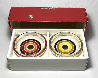 SASAKI (Pierre Cardin) ~ Vintage Set (2) Round Crystal LIDDED TRINKET BOXES • $75