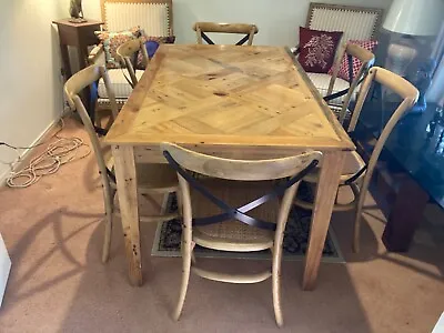 $400 • Buy Stunning Parquetry Topped 6 Seat Dining Table And Chairs 