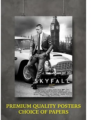 James Bond Skyfall Classic Movie Art Large Poster Print Gift A0 A1 A2 A3 A4 Maxi • £13.39