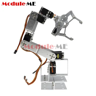 $48.09 • Buy 6DOF Mechanical Robotic Arm Clamp Claw Mount Aluminium Robot Kit Set For Arduino