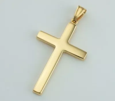 9ct Yellow Gold Cross Pendant Necklace 16 18 20  Chain • £79.99