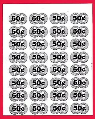 32 Old 50 Cent Gumball Vending Machine Price Stickers • $12.99