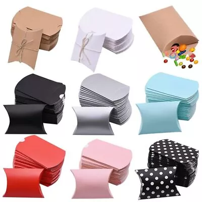 $14.55 • Buy Pillow Candy Box Kraft Paper Xmas Gift Packaging Wedding Favors Birthday Party
