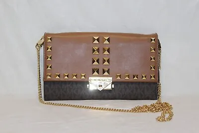 Michael Kors Cece Large Leather Clutch Crossbody Bag Purse Studded Monogram B3 • $41.70