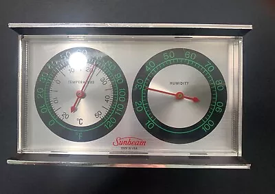 Vintage Springfield Sunbeam Thermometer Temperature Humidity Station - Wall/Desk • $16.99