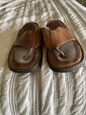Mens Born Brown Leather Sandals Size 10 • $29.99