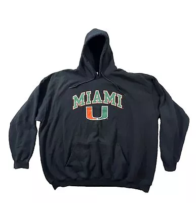 Miami Hurricanes Sweatshirt Mens 5XL  Black Hoodie • $31.66