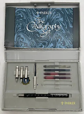 £8.99 • Buy 'Parker' Calligraphy Boxed Set With Pen, Nibs, Ink Adapter & Spare Cartridges