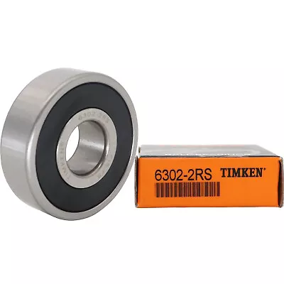 (2 PACK) USA TIMKEN 6302-2RS 15X42X13MM Double Rubber Seal Ball Bearings • $15