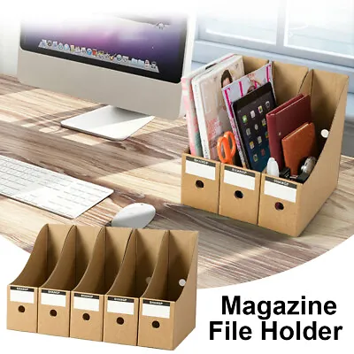 5X File Magazine Organizer Stand Holder Rack Office Document Storage Box Shelf♘ • £12.11