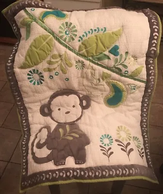 Happy Chic By Jonathan Adler Safari Monkey  Comforter Blanket Crib Bedding • $34.99
