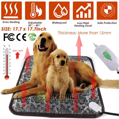 Pet Heating Pad Cats Electric Outdoor Dog Warming Bed Mat With Chew Resistant US • $22.27