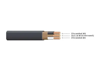 PER FOOT 8/2 NM-B Wire With Ground Romex Non-Metallic Sheathed Cable Black 600V • $6.50