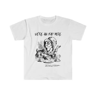Alice In Wonderland Mad Hatter T Shirt Brand New Iconic We're All Mad Here • £19.99