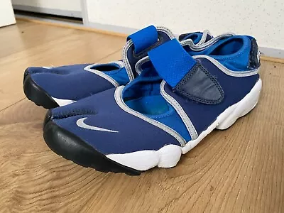 Mens Nike Air Rift Split Toe Blue White Silver Shoes Uk7 Trainer 454441-400 Rare • £99.99