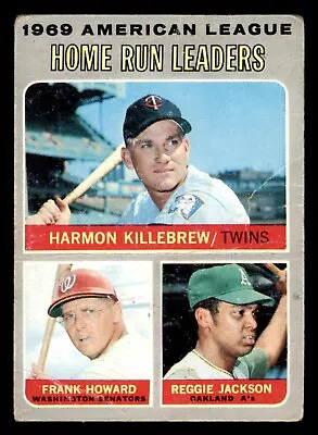 1970 Topps Baseball #66 A.L. HR Leaders Killebrew Jackson PR *d2 • $3