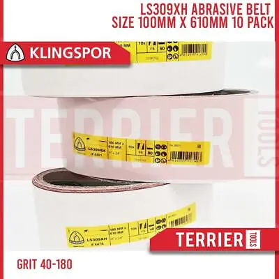 Sanding Belts 100 X 610 Mm KLINGSPOR Abrasive Belt Grit 40-180 • £12.99